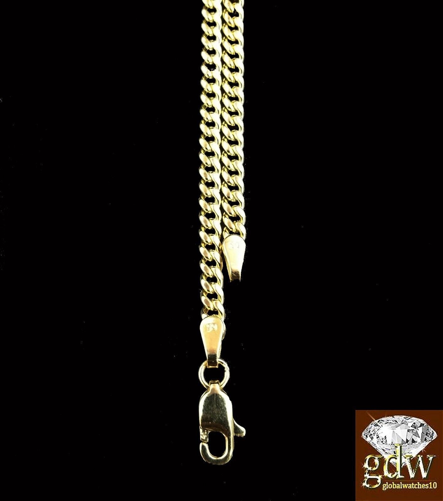 10k Gold Miami Cuban Chain Necklace 22" Inch Men Women Link 4mm Real 10k Gold - Reva Jeweler