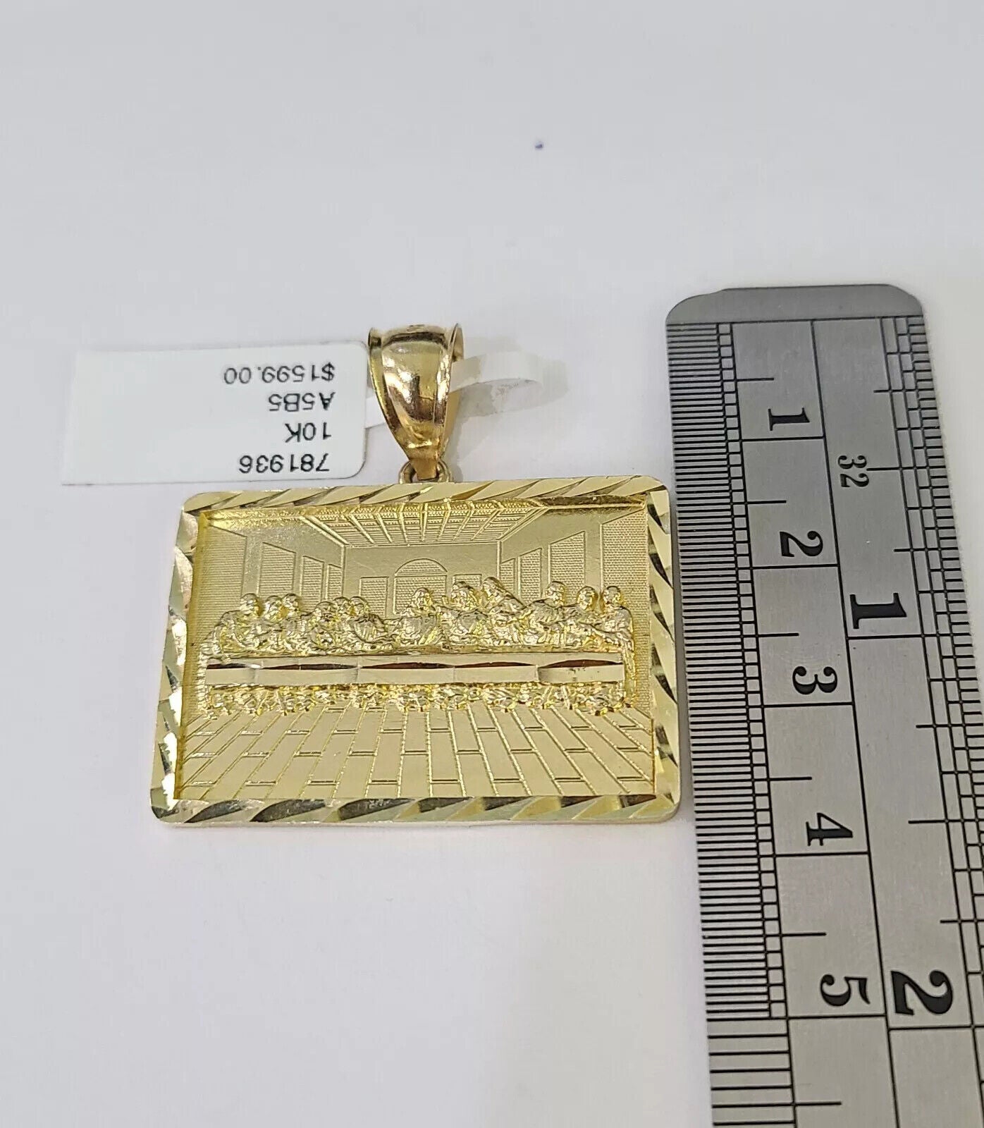10k Gold Miami Cuban Link Chain Necklace 5mm & Last Supper Charm Pendant 18" - 26" - Reva Jeweler