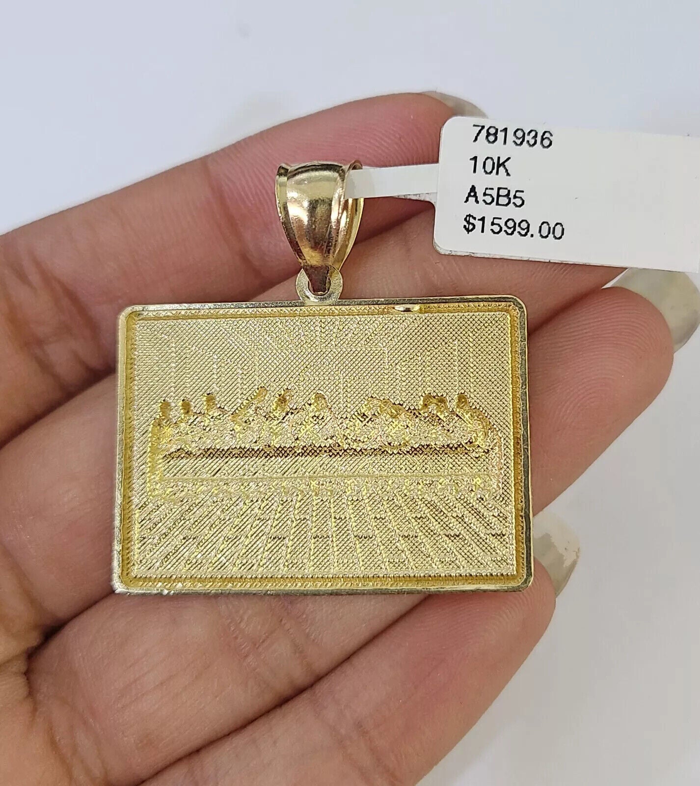 10k Gold Miami Cuban Link Chain Necklace 5mm & Last Supper Charm Pendant 18" - 26" - Reva Jeweler