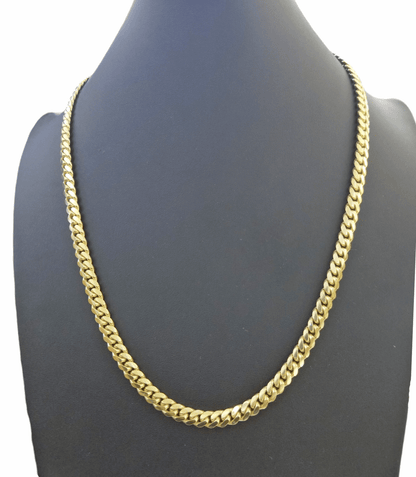 10K Gold Miami Cuban Link Chain SOLID Real 24 Inch 7mm On Sale Free Shipping - Reva Jeweler