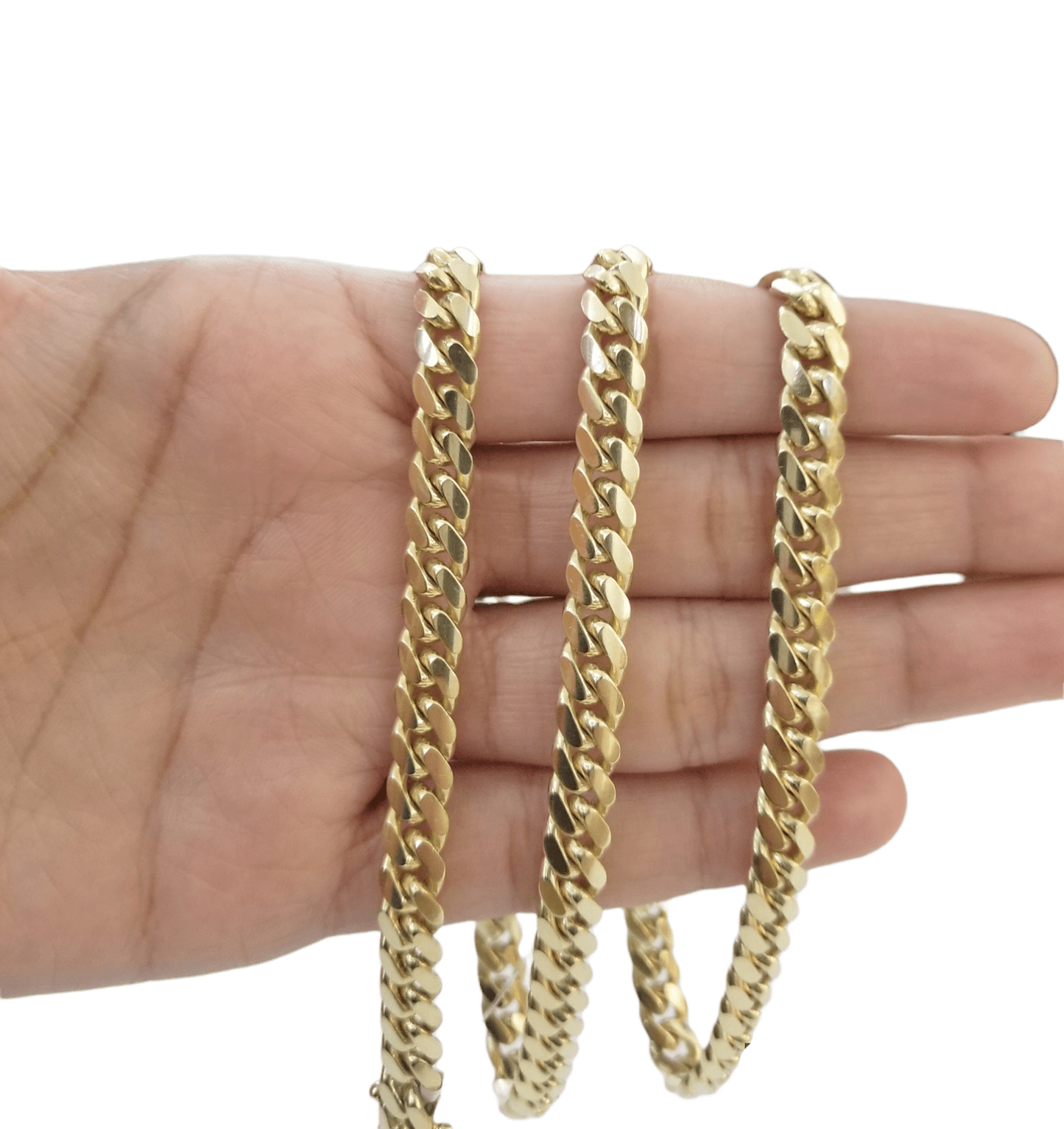 10K Gold Miami Cuban Link Chain SOLID Real 24 Inch 7mm On Sale Free Shipping - Reva Jeweler