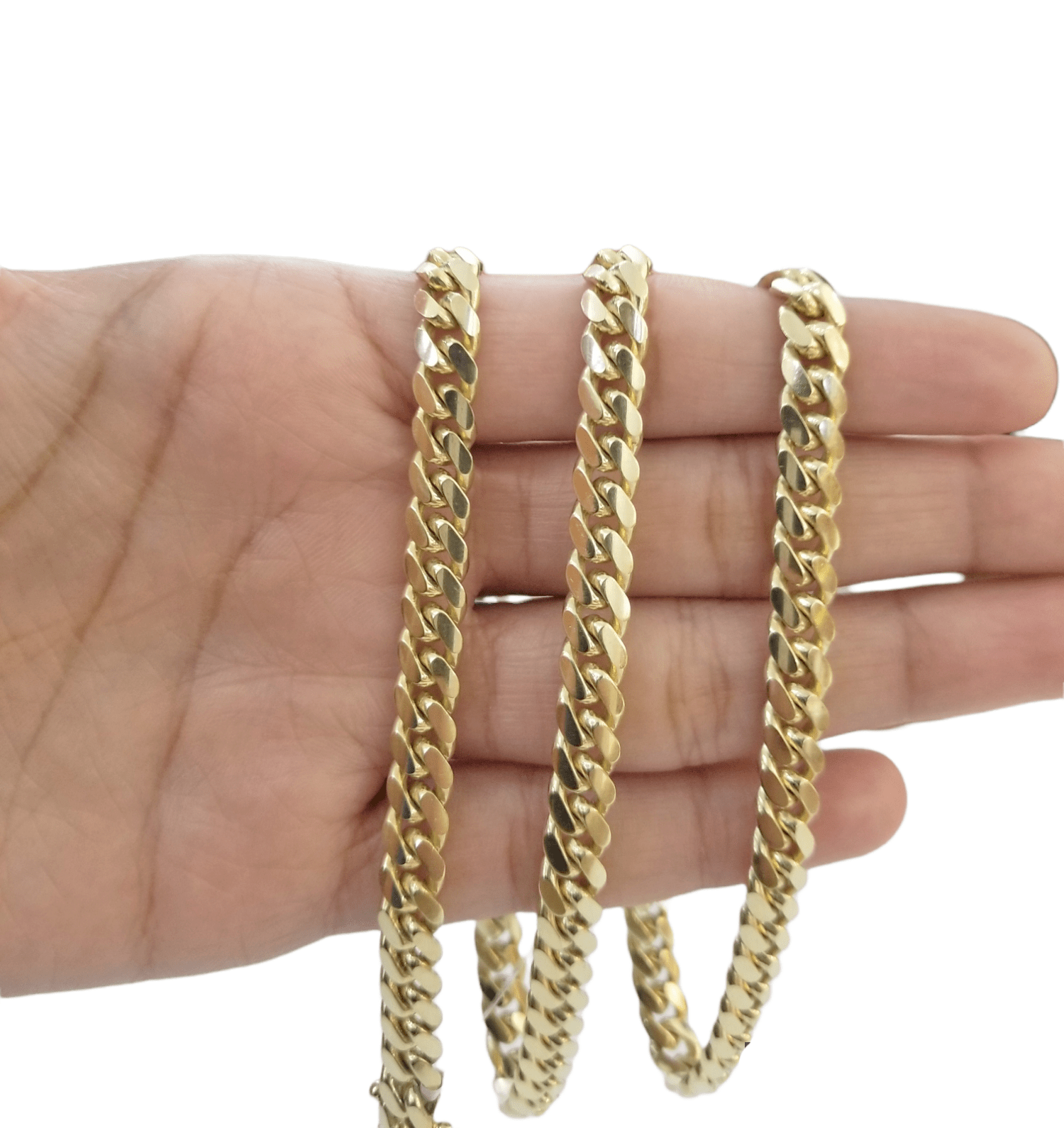 10K Gold Miami Cuban Link Chain SOLID Real 24 Inch 7mm On Sale Free Shipping - Reva Jeweler