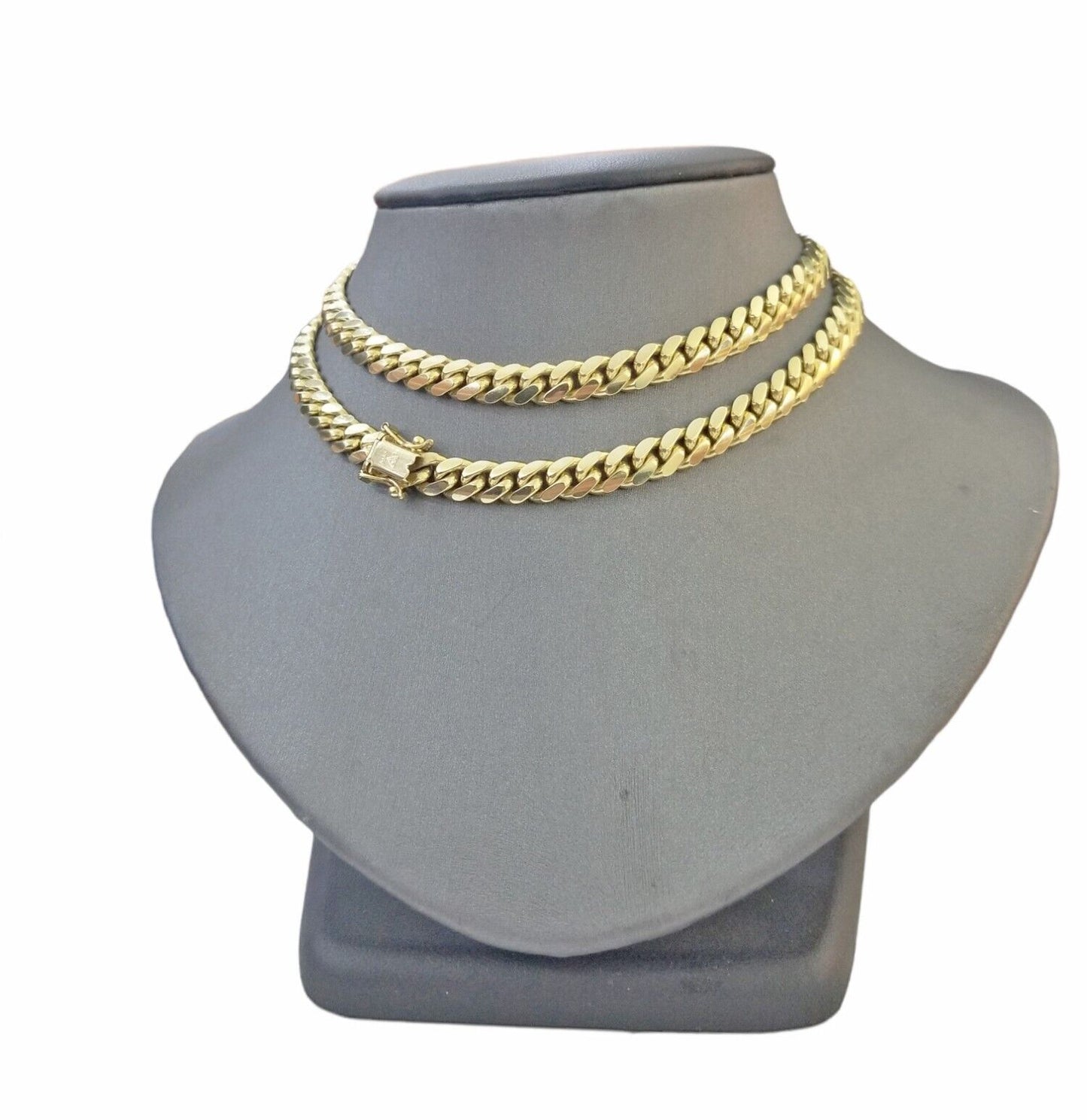 10K Gold Miami Cuban Link Chain SOLID Real 24 Inch 7mm On Sale Free Shipping - Reva Jeweler