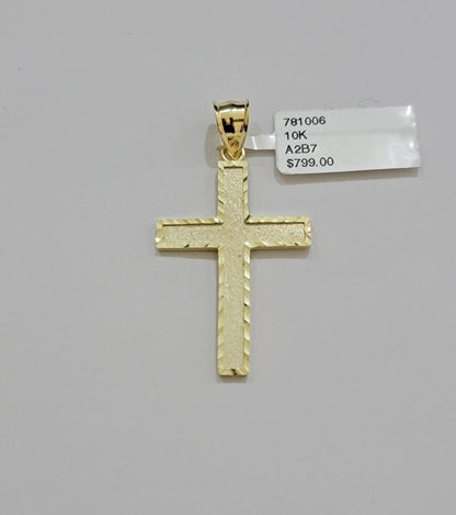 10k Gold Milano Rope Chain Plain Cross Charm Pendant Set 18 - 24'' Inches Necklace - Reva Jeweler