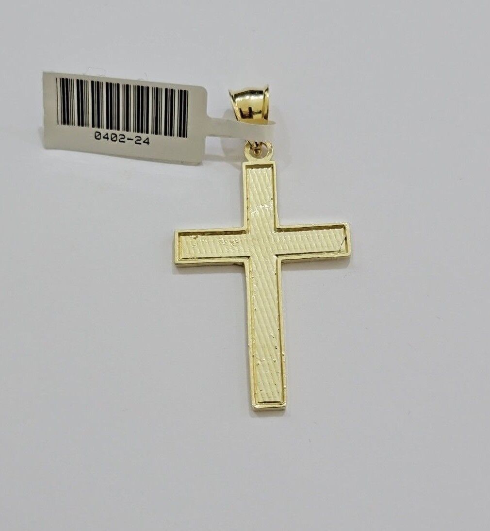 10k Gold Milano Rope Chain Plain Cross Charm Pendant Set 18 - 24'' Inches Necklace - Reva Jeweler
