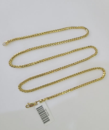 10K Gold Palm Chain 2.5mm 18" 20" 22" 24" 26" 28" Yellow Gold Real Men Women - GoldenlinQ