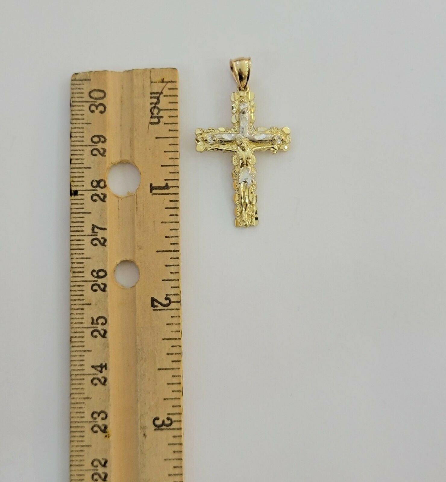 10k Gold Pendant charm Jesus cross crucifix 4" 3" 2" 1.5" Men women Real 10kt - Reva Jeweler