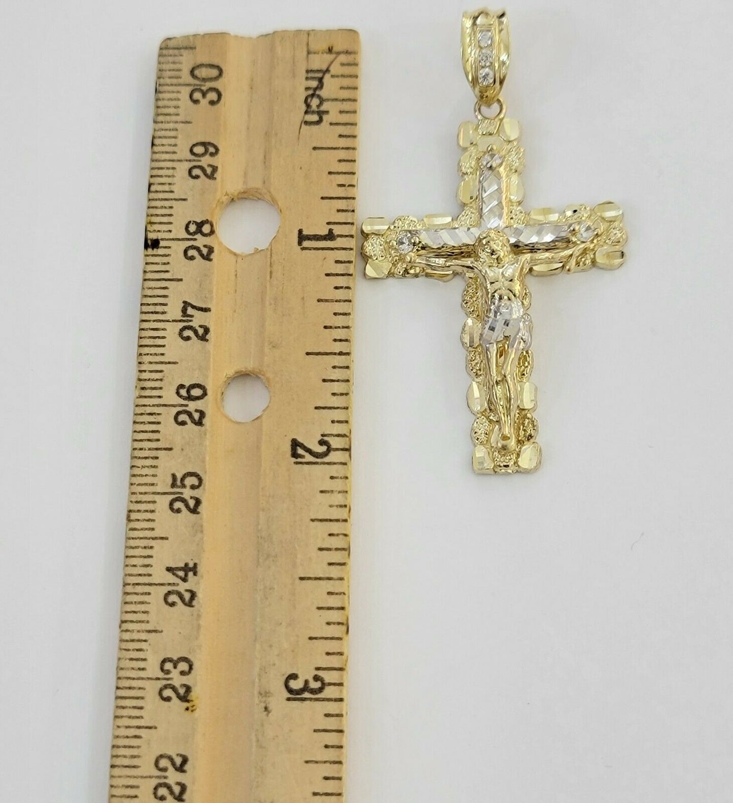 10k Gold Pendant charm Jesus cross crucifix 4" 3" 2" 1.5" Men women Real 10kt - Reva Jeweler
