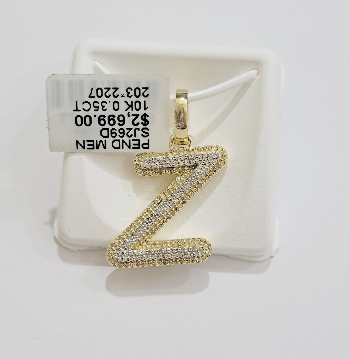 10k Gold Pendant Natural Diamond Initial Charm A - Z Alphabet 10K Yellow Gold REAL - Reva Jeweler