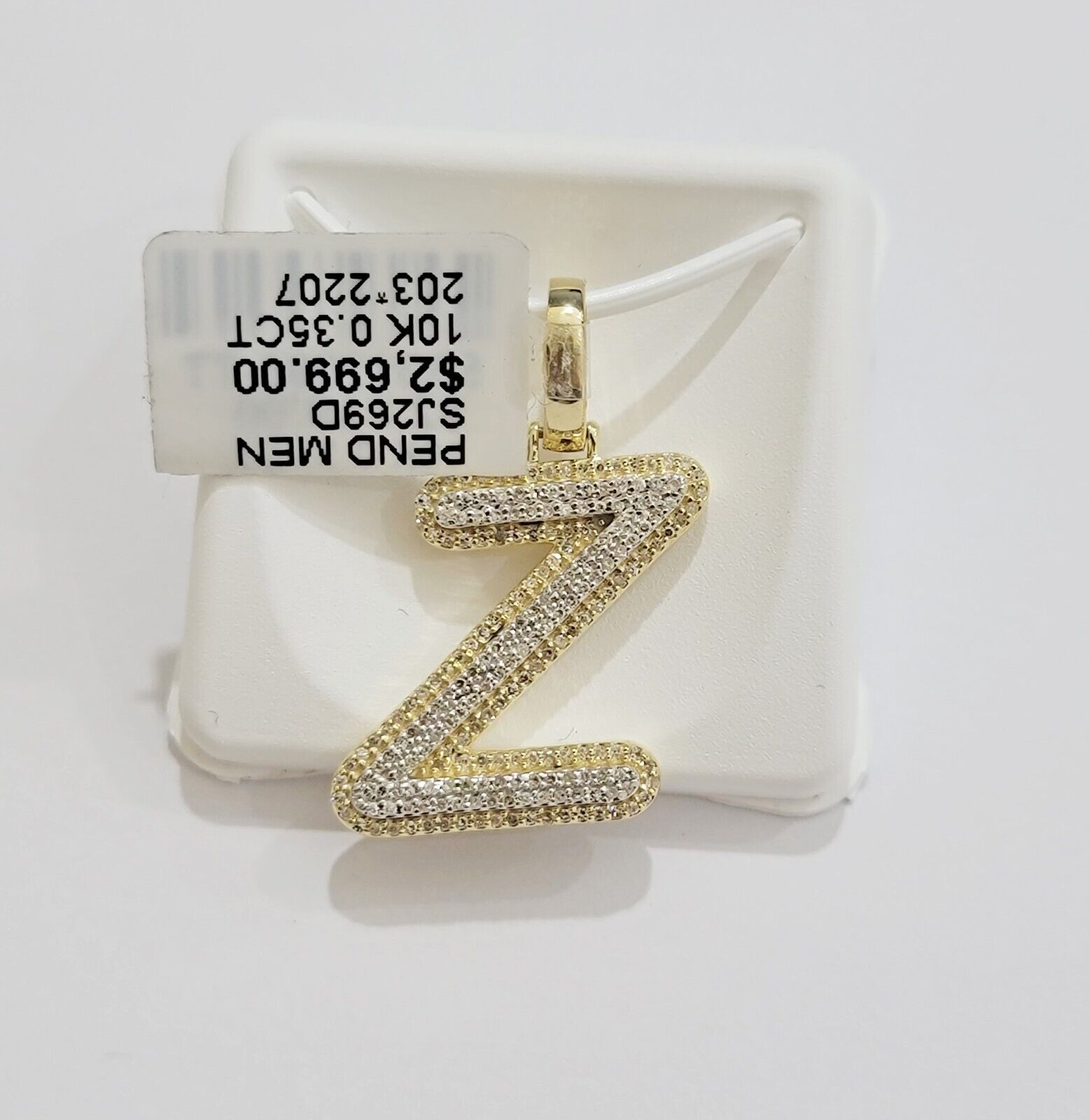 10k Gold Pendant Natural Diamond Initial Charm A - Z Alphabet 10K Yellow Gold REAL - Reva Jeweler