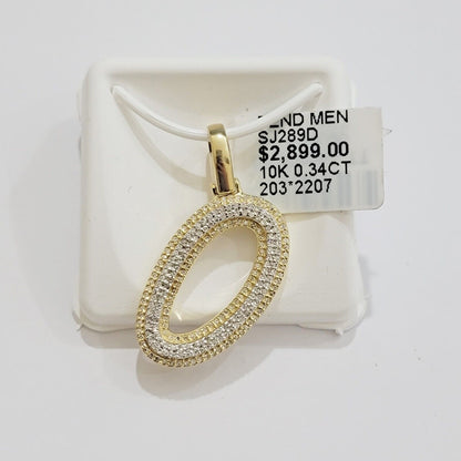 10k Gold Pendant Natural Diamond Initial Charm A - Z Alphabet 10K Yellow Gold REAL - Reva Jeweler