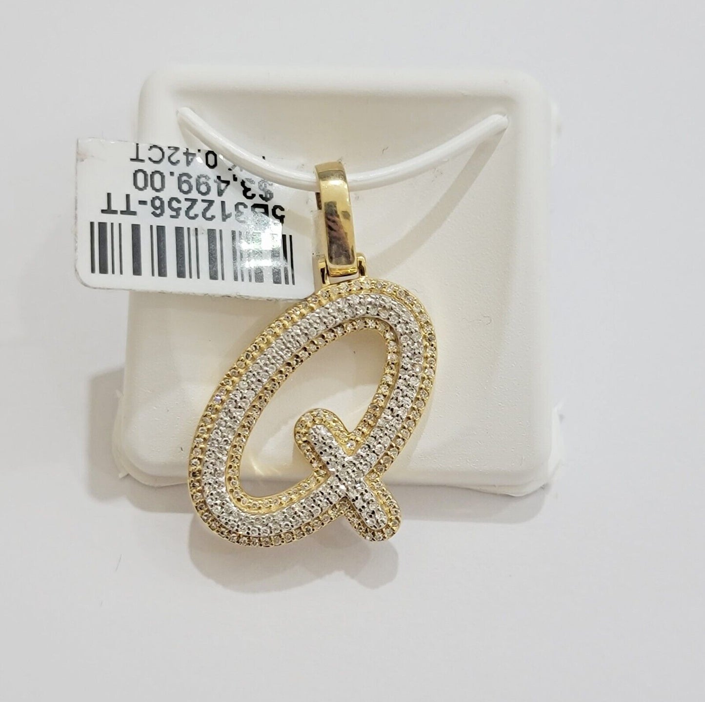 10k Gold Pendant Natural Diamond Initial Charm A - Z Alphabet 10K Yellow Gold REAL - Reva Jeweler
