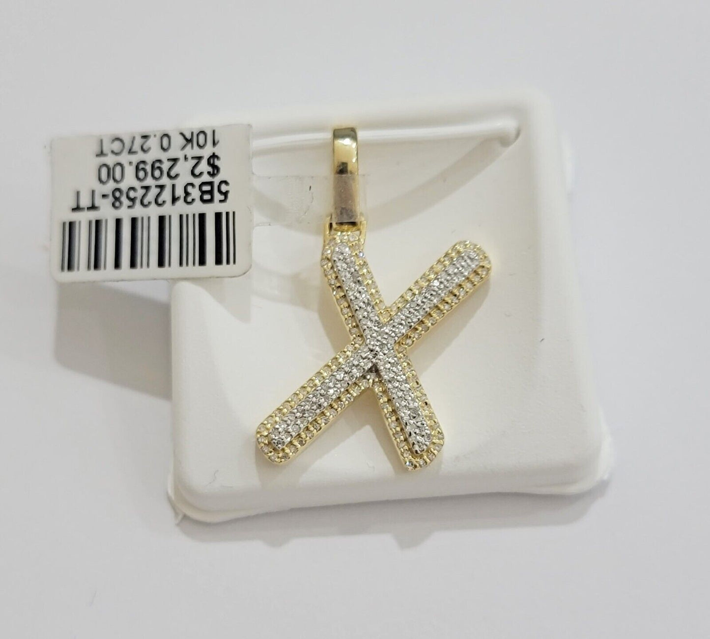 10k Gold Pendant Natural Diamond Initial Charm A - Z Alphabet 10K Yellow Gold REAL - Reva Jeweler