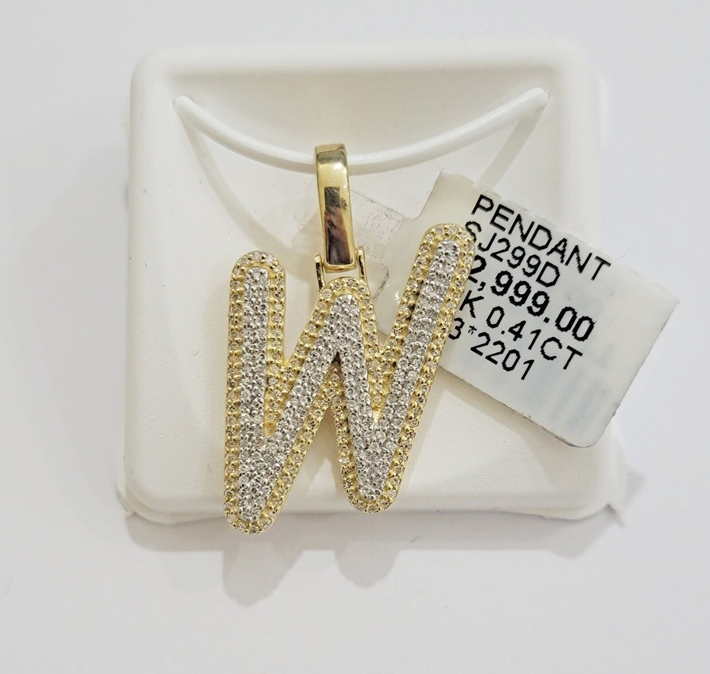 10k Gold Pendant Natural Diamond Initial Charm A - Z Alphabet 10K Yellow Gold REAL - Reva Jeweler