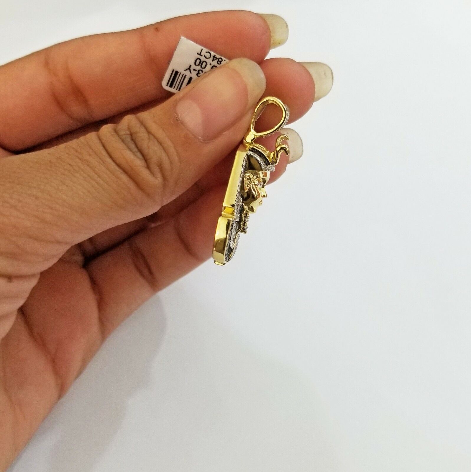 10k Gold Pharaoh Head Pendant Real Diamond Charm - Reva Jeweler
