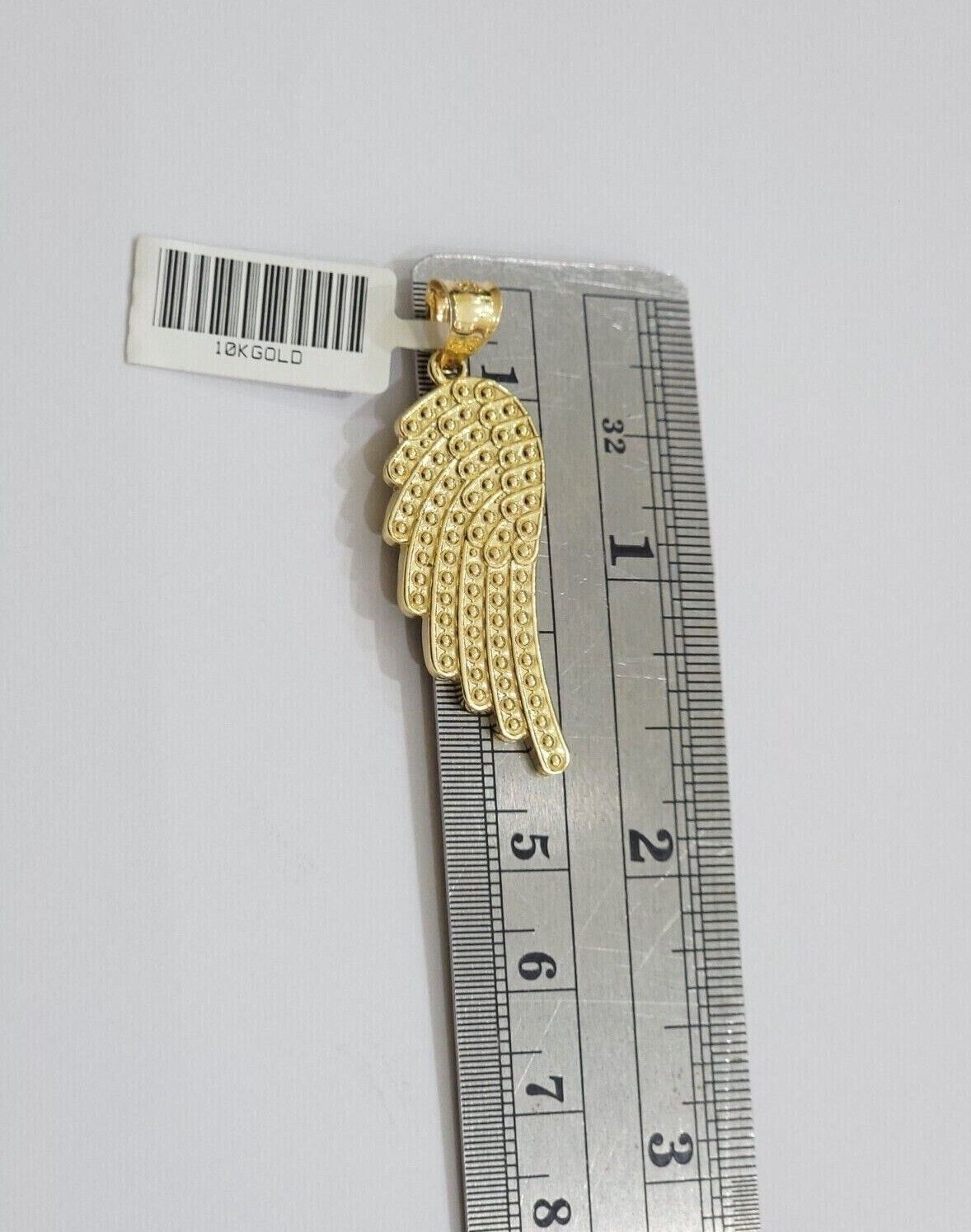 10k Gold Rope Chain Angel Wing Charm Pendant Set 22" Inch 3mm Necklace REAL SALE - Reva Jeweler