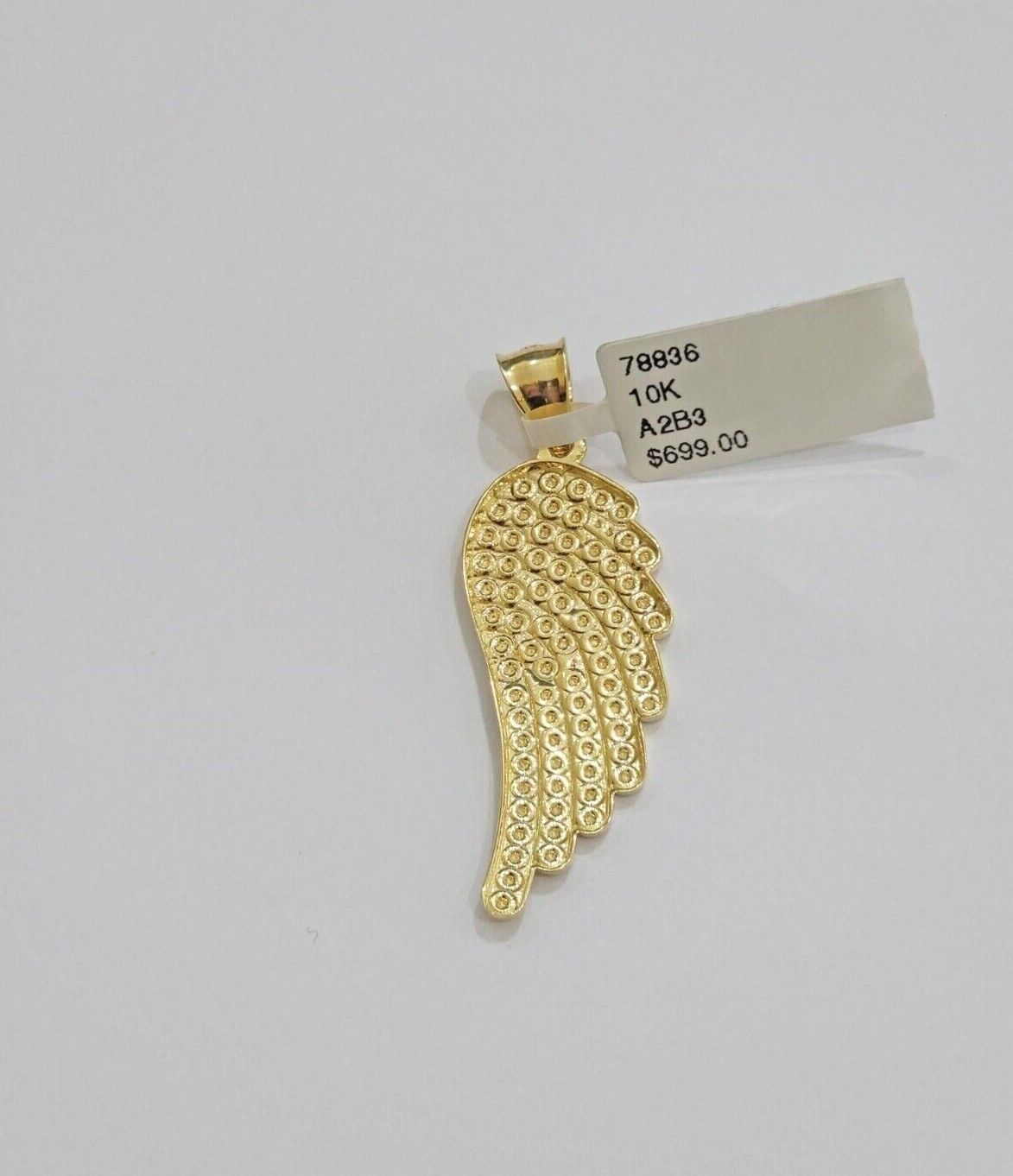 10k Gold Rope Chain Angel Wing Charm Pendant Set 22" Inch 3mm Necklace REAL SALE - Reva Jeweler
