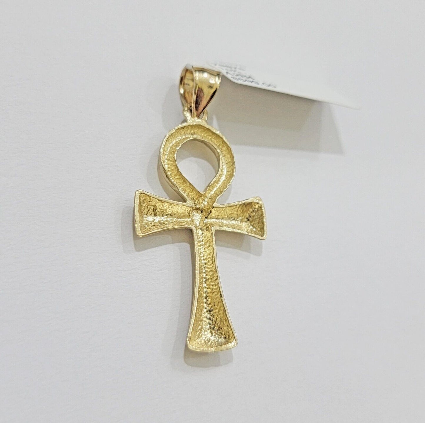10k Gold Rope Chain Ankh Cross Charm Pendant Set 18" - 28" inch 3mm Necklace, REAL - Reva Jeweler