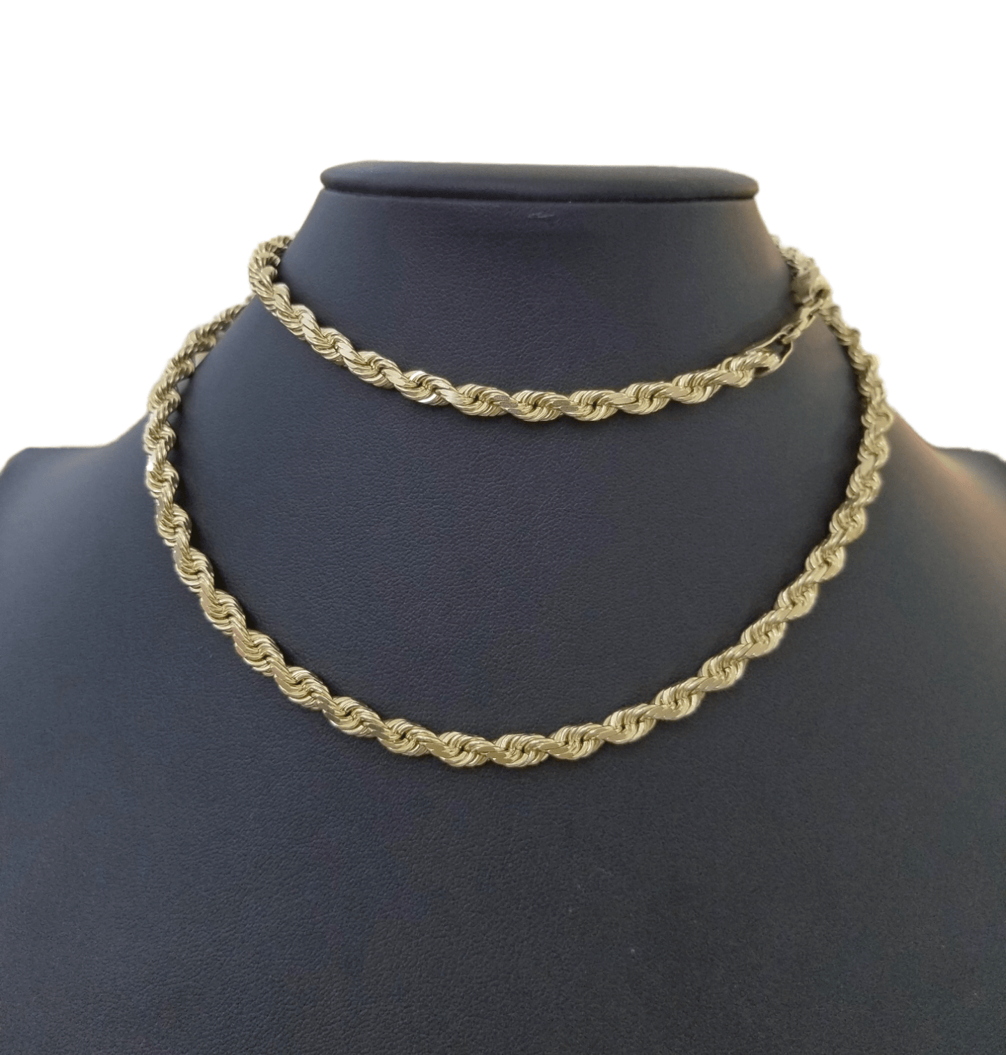 10k Gold Rope Chain For Men Necklace Diamond Cut 6mm 22 Inch SOLID On Sale - Reva Jeweler
