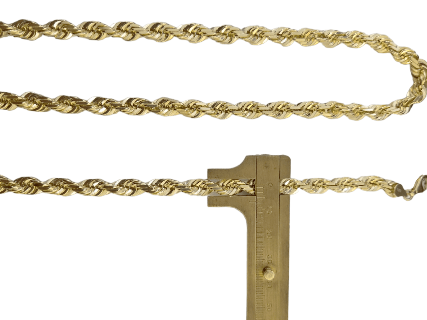 10k Gold Rope Chain For Men Necklace Diamond Cut 6mm 22 Inch SOLID On Sale - Reva Jeweler