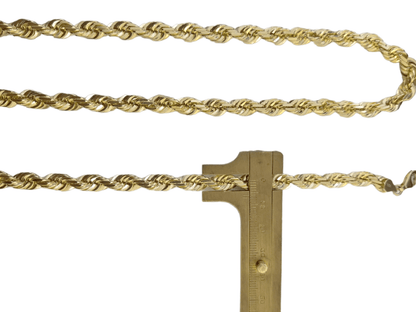 10k Gold Rope Chain For Men Necklace Diamond Cut 6mm 22 Inch SOLID On Sale - Reva Jeweler