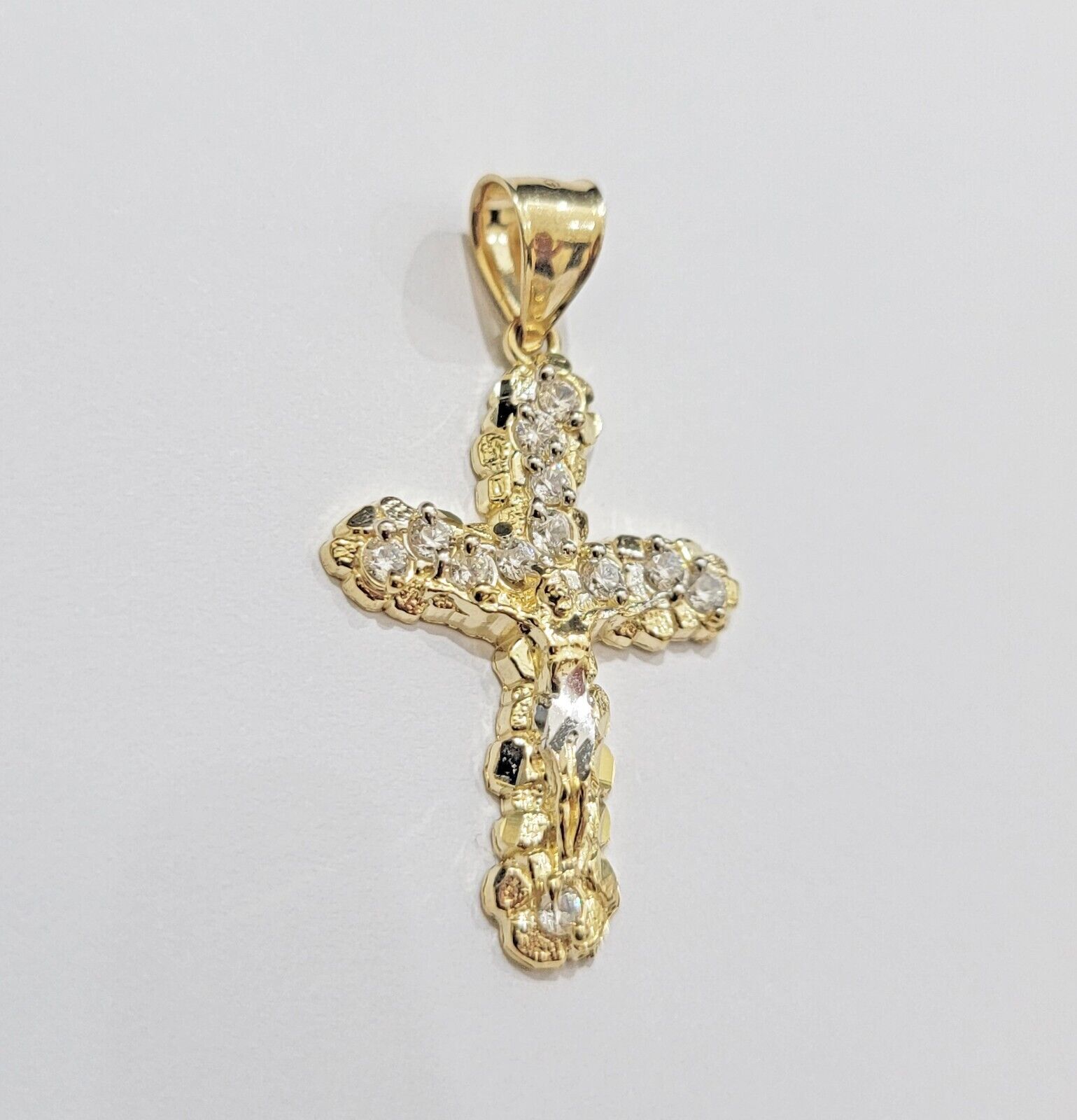 10k Gold Rope Chain Jesus Cross Charm Pendant Set 18 - 28" inch 4mm Necklace, REAL - Reva Jeweler