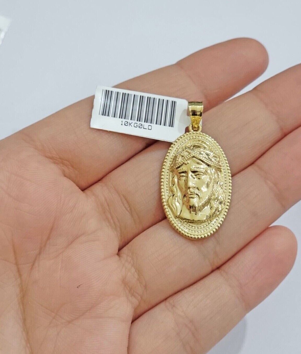 10k Gold Rope Chain Jesus Head Charm Pendant Set 18 - 28" Inch 3mm Necklace REAL - Reva Jeweler