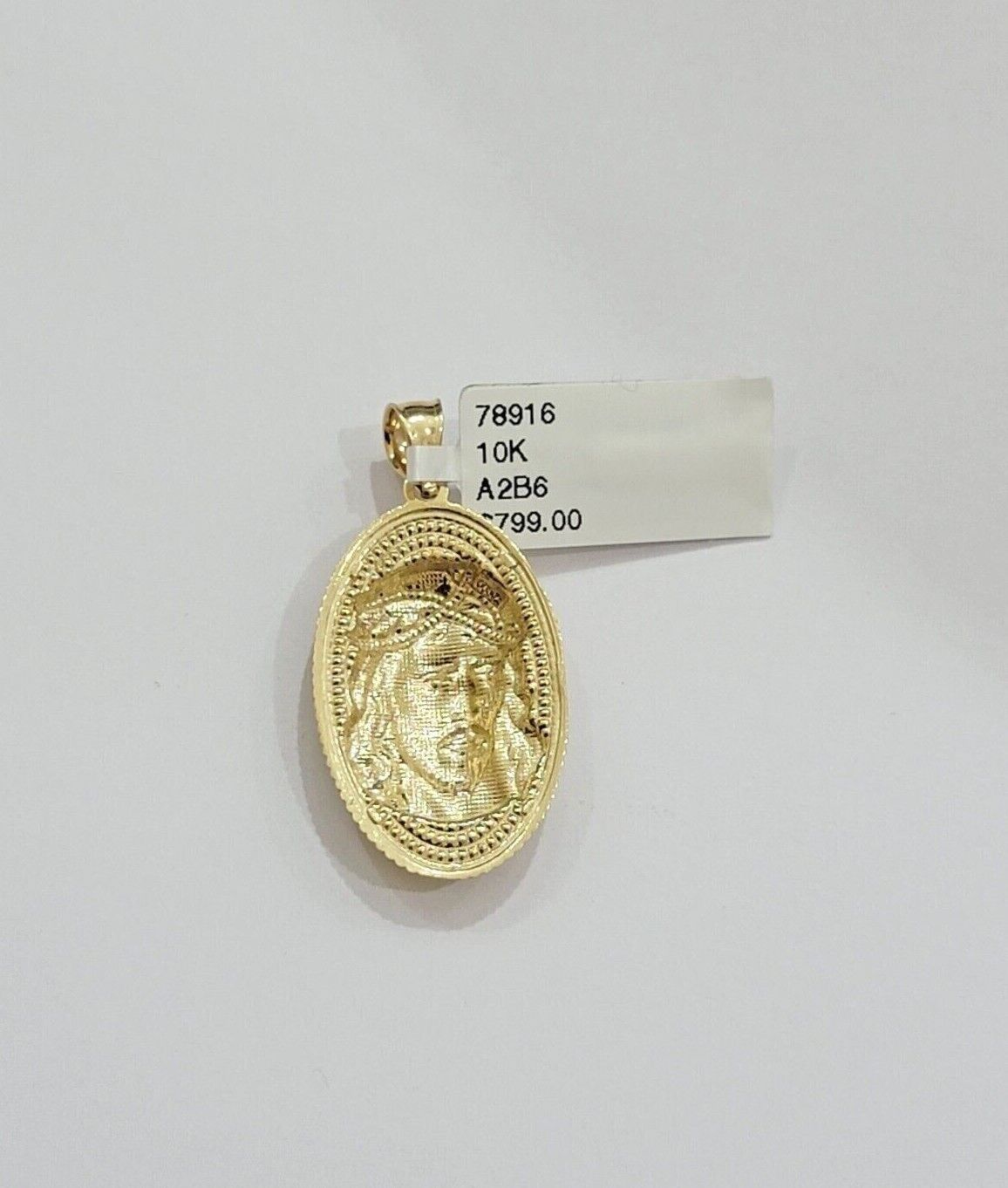 10k Gold Rope Chain Jesus Head Charm Pendant Set 22" Inch 3mm Necklace REAL SALE - Reva Jeweler