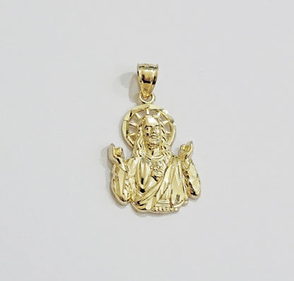 10k Gold Rope Chain Jesus Head pendant Set 3mm 24 Inch Necklace & Charm REAL 10k - Reva Jeweler