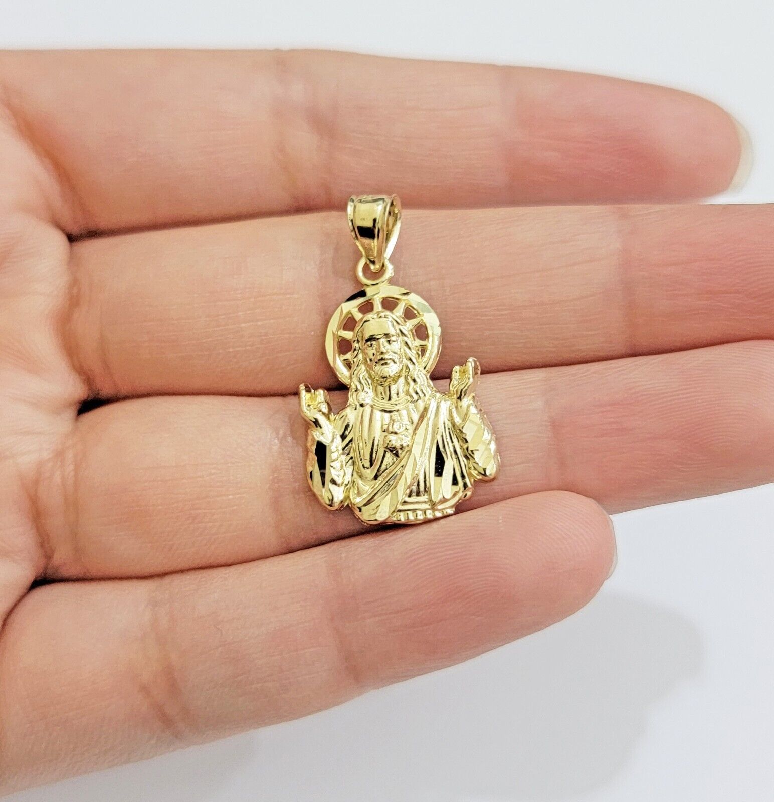10k Gold Rope Chain Jesus Head pendant Set 3mm 24 Inch Necklace & Charm REAL 10k - Reva Jeweler