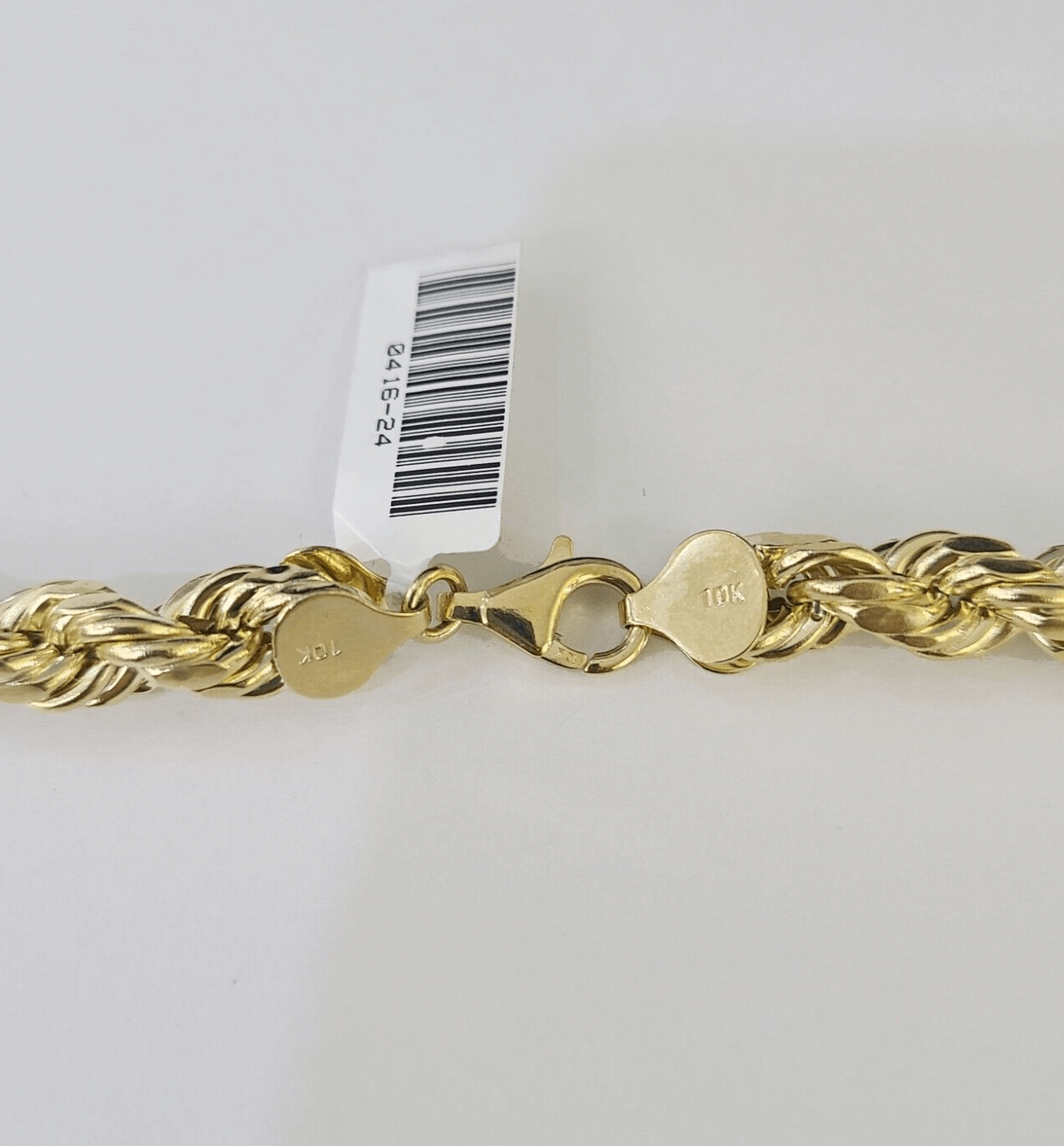 10k Gold Rope Chain Necklace 26 Inch 8mm Diamond Cut REAL 10kt Yellow Gold - GoldenlinQ