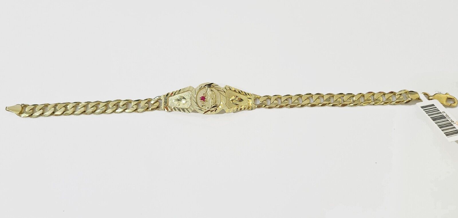 10k Gold St Lazaro Miami Cuban Bracelet Size 8" Inches 7mm 10kt Mens Ladies - Reva Jeweler