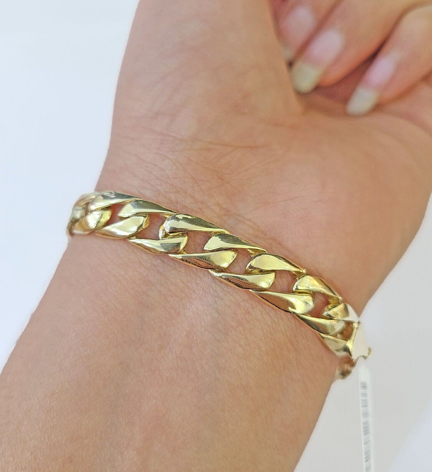 10k Gold St Lazaro Miami Cuban Bracelet Size 8" Inches 8mm 10kt Mens Ladies - Reva Jeweler