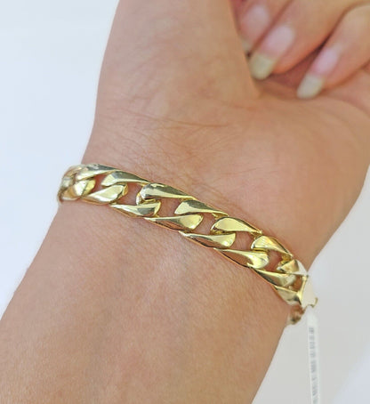 10k Gold St Lazaro Miami Cuban Bracelet Size 8" Inches 8mm 10kt Mens Ladies - Reva Jeweler