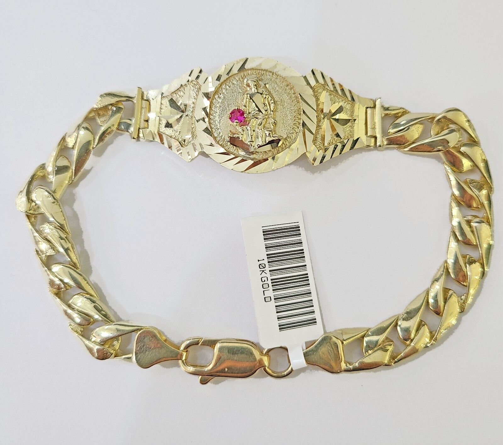 10k Gold St Lazaro Miami Cuban Bracelet Size 8" Inches 8mm 10kt Mens Ladies - Reva Jeweler