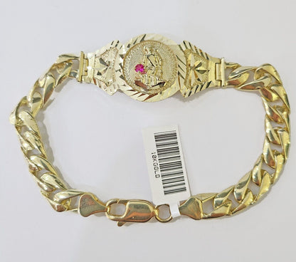 10k Gold St Lazaro Miami Cuban Bracelet Size 8" Inches 8mm 10kt Mens Ladies - Reva Jeweler