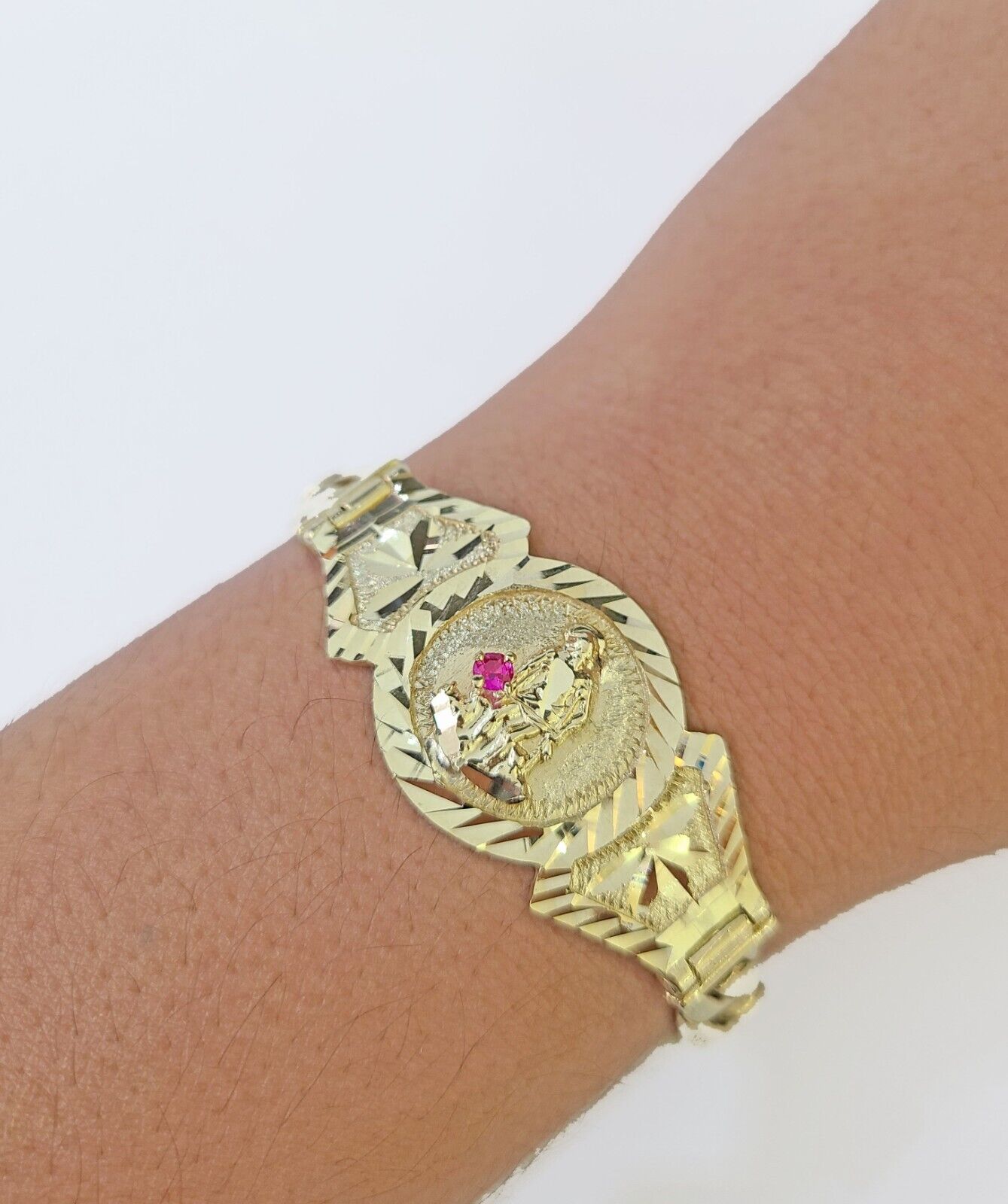 10k Gold St Lazaro Miami Cuban Bracelet Size 8" Inches 8mm 10kt Mens Ladies - Reva Jeweler