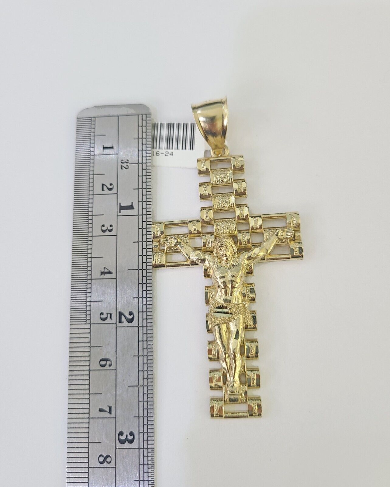 10k Jesus Cross Crucifix Charm Pendant Yellow Gold Men Women 3" 2.25" 2" Real - GoldenlinQ