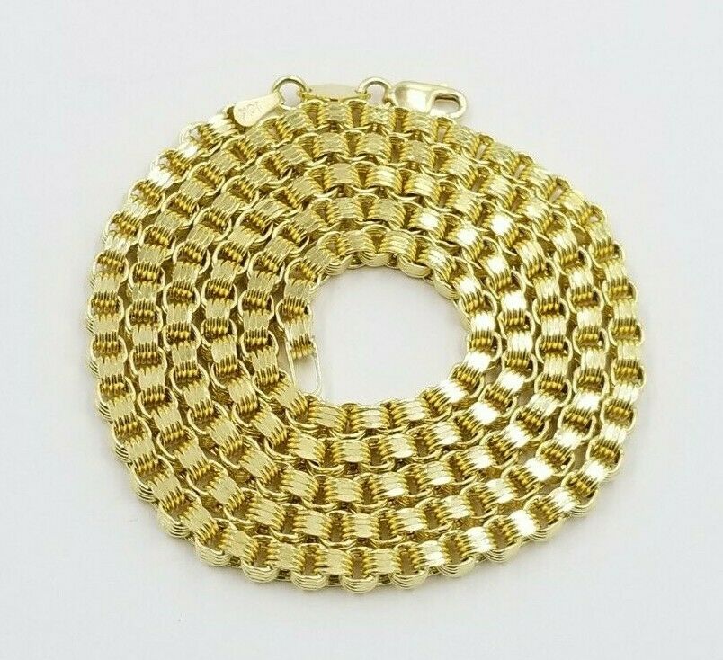 10K Ladies Men's Byzantine Chain Necklace Yellow Gold 5 mm 22 Inch Lobster Lock - Reva Jeweler
