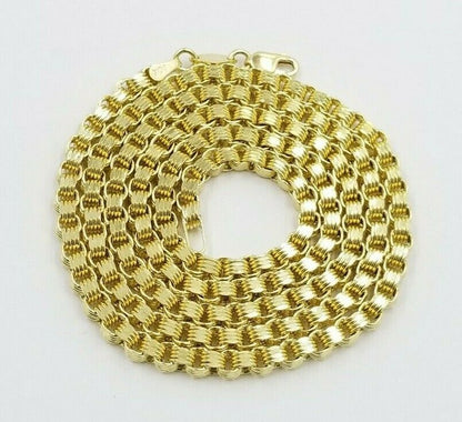 10K Ladies Men's Byzantine Chain Necklace Yellow Gold 5 mm 22 Inch Lobster Lock - Reva Jeweler