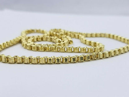 10K Ladies Men's Byzantine Chain Necklace Yellow Gold 5 mm 22 Inch Lobster Lock - Reva Jeweler