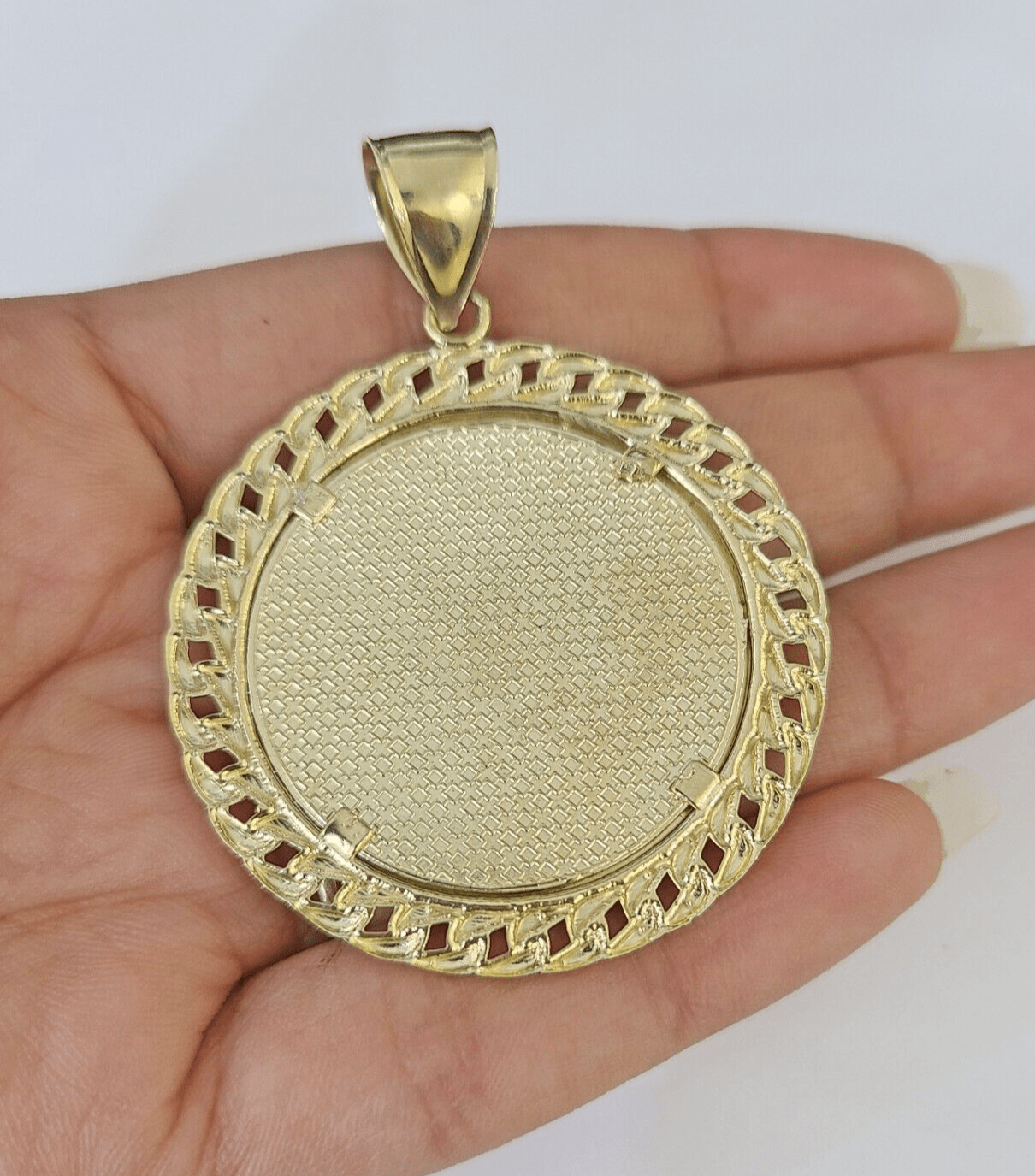 10k Last Supper Charm Pendant Medallion Yellow Gold Diamond Cut 2.25" - GoldenlinQ
