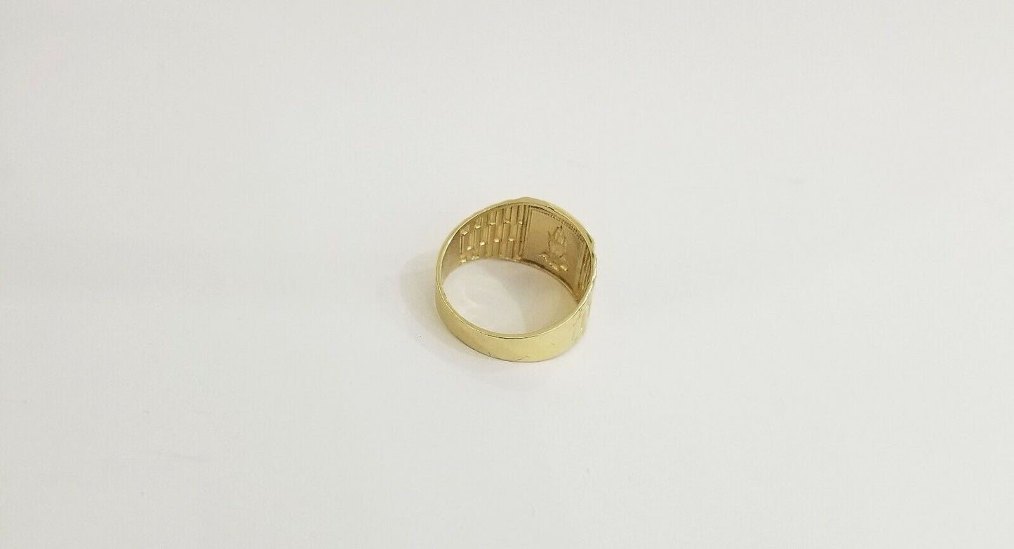 10k Men Yellow Gold prying hand Ring Sizable casual Square 10kt - Reva Jeweler