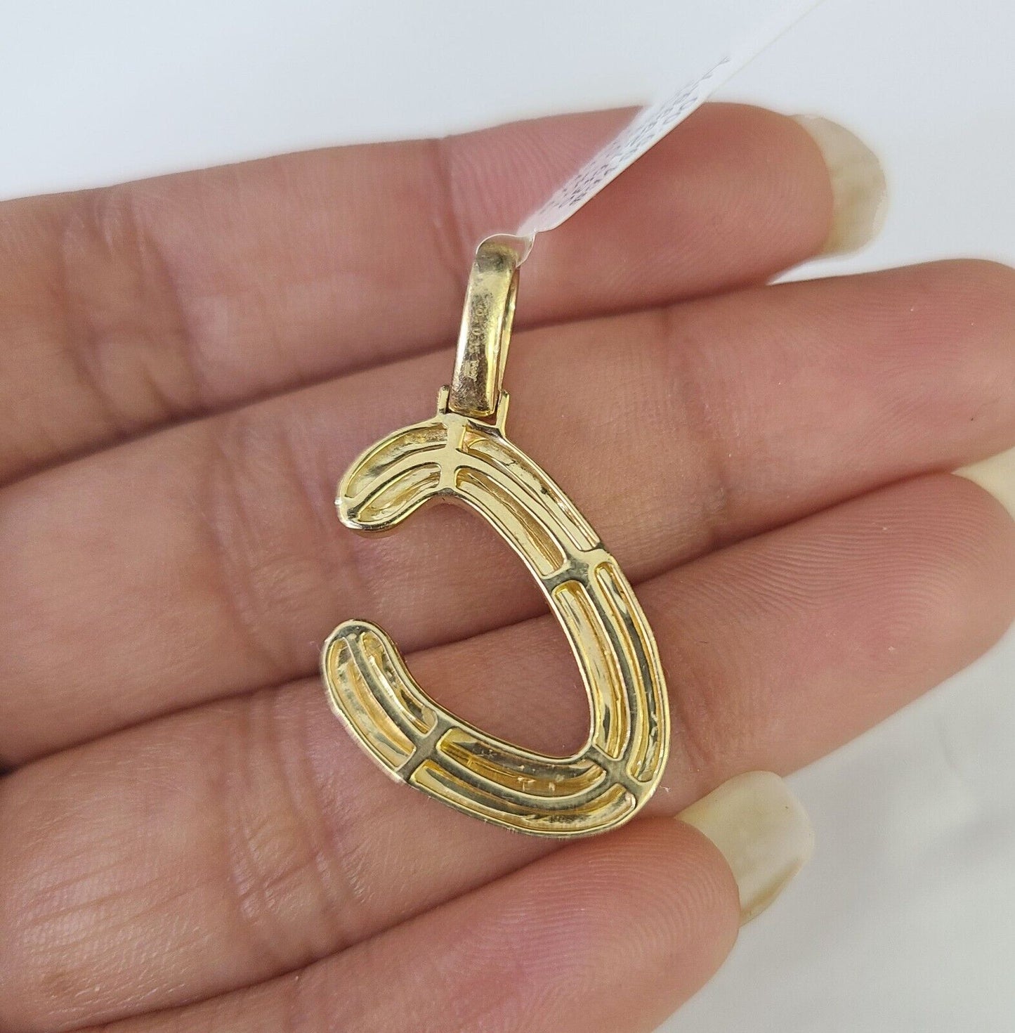 10k Miami Cuban Chain C Diamond Charm Set 4mm 18 - 26"Yellow Gold Necklace Pendant - GoldenlinQ