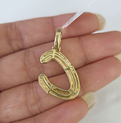 10k Miami Cuban Chain C Diamond Charm Set 4mm 18 - 26"Yellow Gold Necklace Pendant - GoldenlinQ
