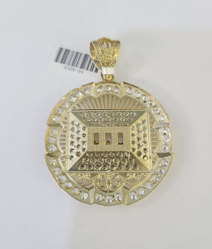 10K Miami Cuban Chain Last Supper Pendent Charm Yellow Gold 6mm 18" - 26" Inch - GoldenlinQ