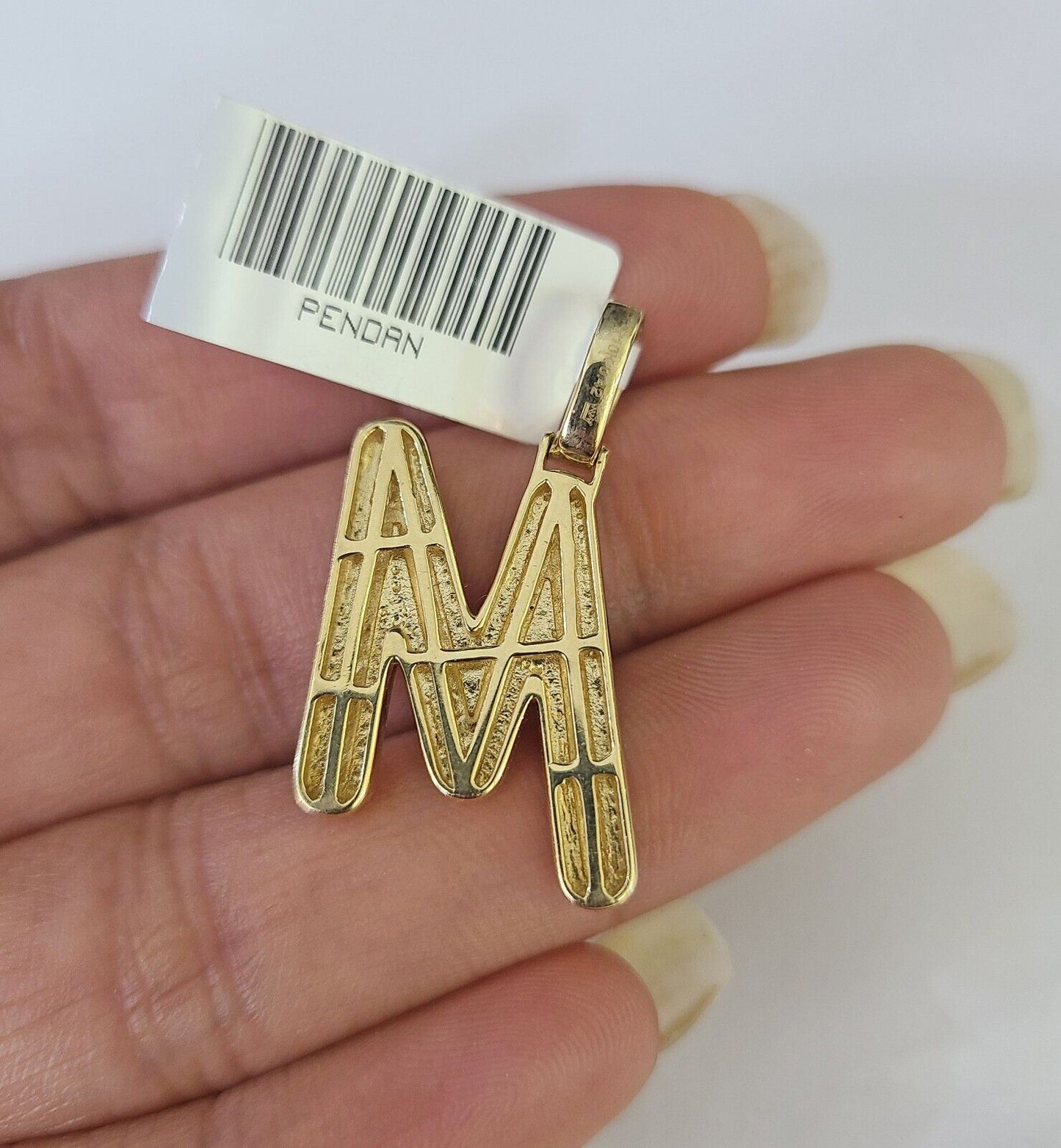 10k Miami Cuban Chain M Diamond Charm Set 4mm 18 - 26"Yellow Gold Necklace Pendant - GoldenlinQ