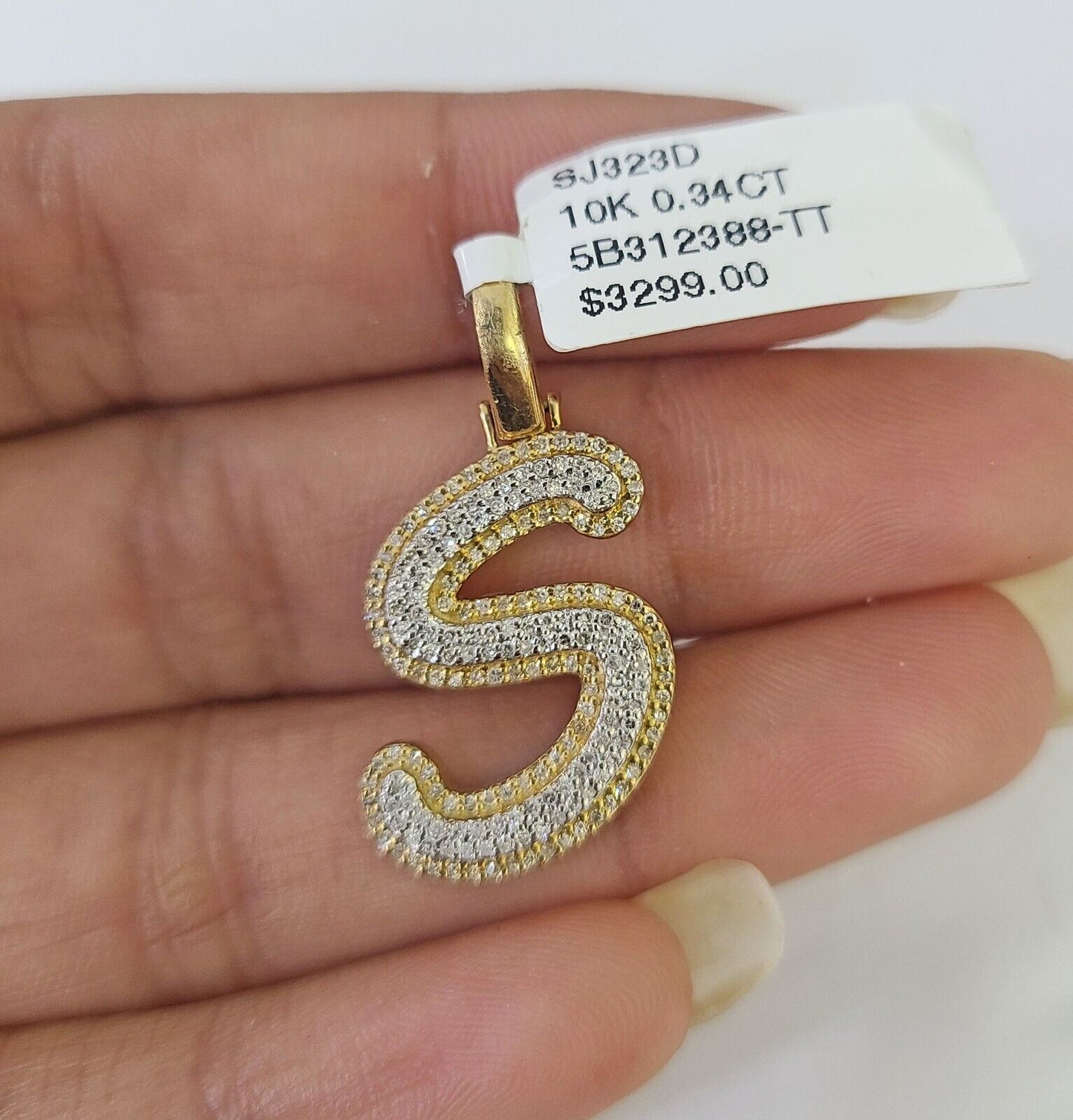 10k Miami Cuban Chain S Diamond Charm Set 4mm 18 - 26"Yellow Gold Necklace Pendant - GoldenlinQ