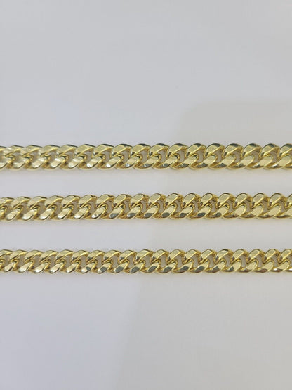 10k Miami Cuban Chain Yellow Gold Necklace 6mm - 8mm 20 - 30 Inches Real Men Women - GoldenlinQ