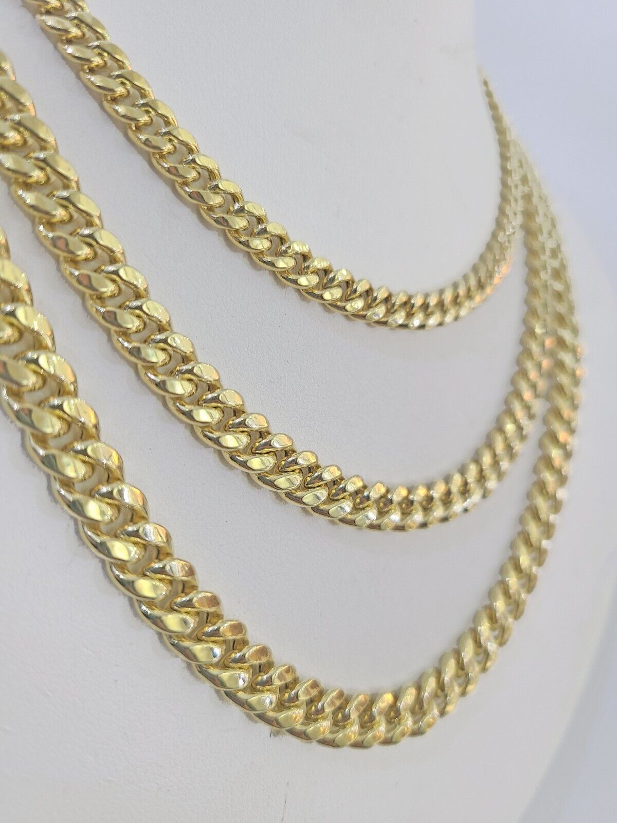 10k Miami Cuban Chain Yellow Gold Necklace 6mm - 8mm 20 - 30 Inches Real Men Women - GoldenlinQ